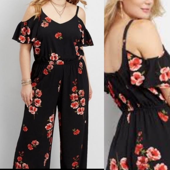 Maurices Pants - Maurice's floral cold shoulder jumpsuit. Size Medium